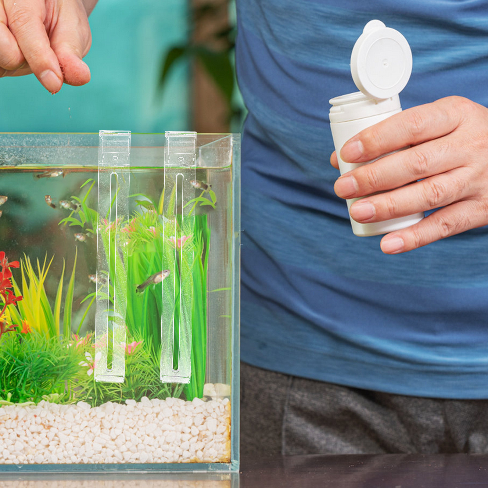 Aquarium Planted Set Up - 2Pcs Lightweight Sturdy Plastic Aquarium Hooks