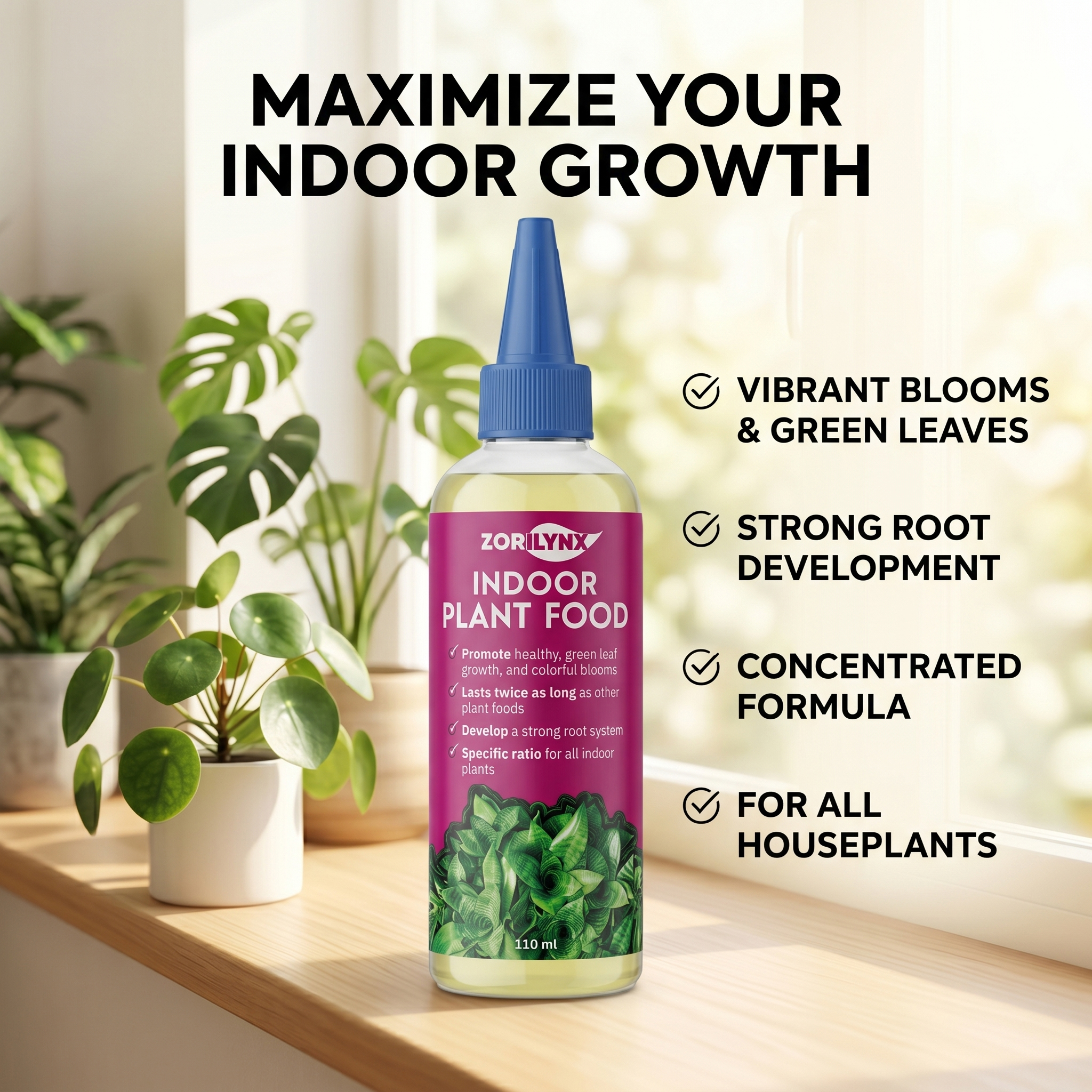 Liquid Fertilizer All In - ZORILYNX Indoor Plant Food Liquid Fertilizer