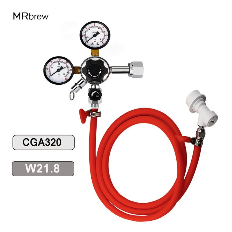 Co2 Regulator Dual Stage - Homebrew Beer Gas Line Assembly,Co2 Regulator