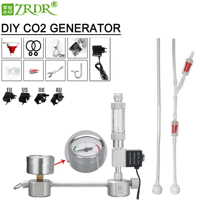 Co2 Regulator Dual Stage - ZRDR Aquarium DIY CO2 generator system