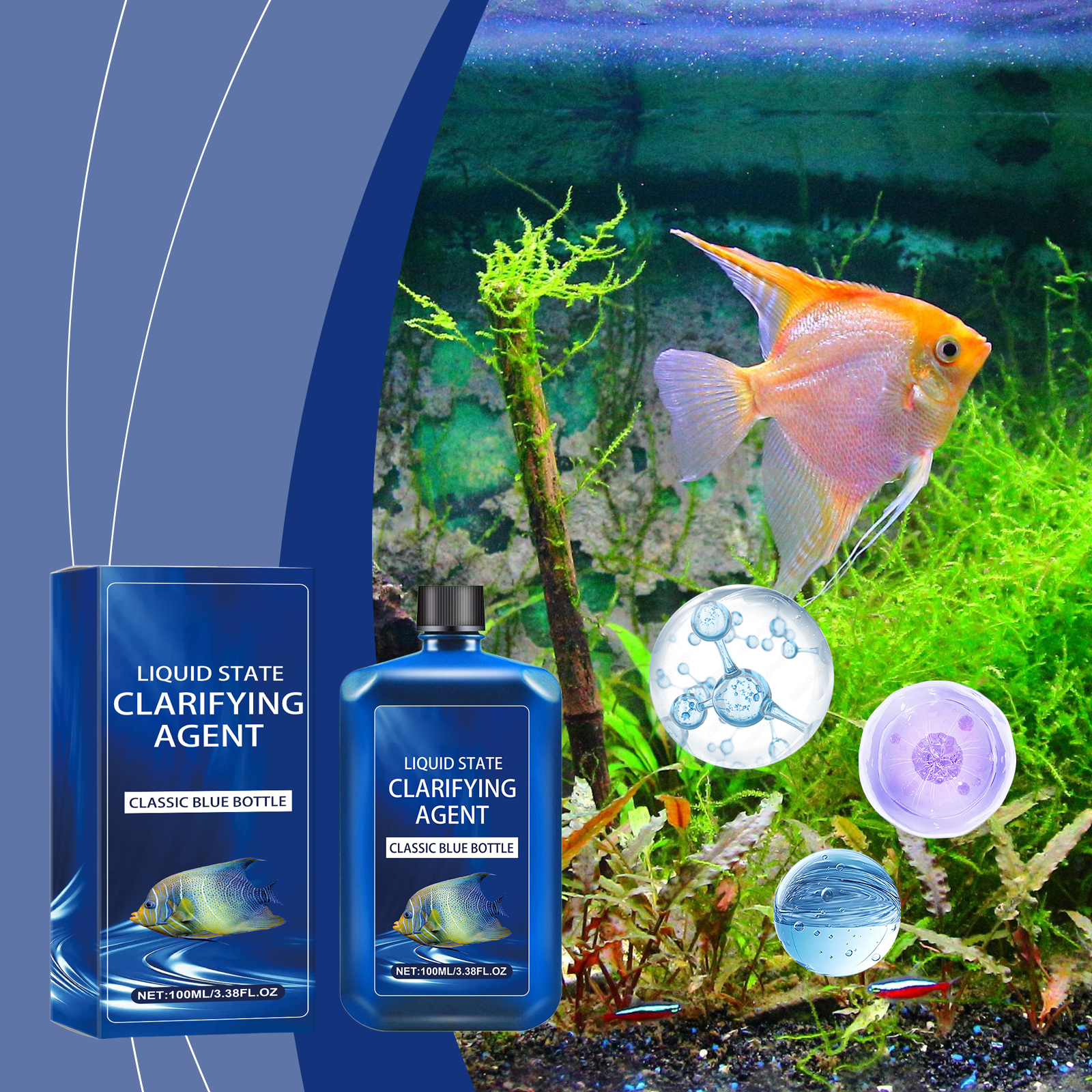 Planted Aquarium Algae - 1pc 100ml Aquarium Water Clarifier -