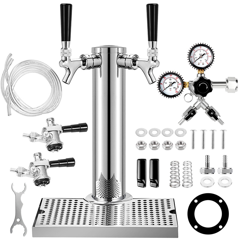 Co2 Regulator Dual Stage - Dual-Faucet Beer Tower,Craft Beer Column Kit