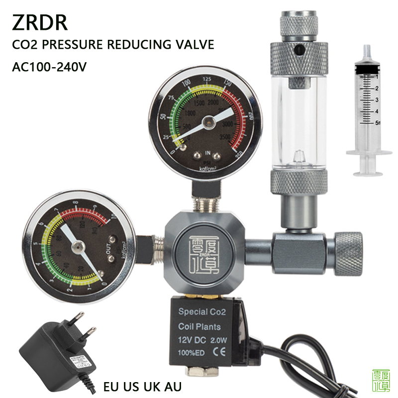 Co2 Regulator Dual Stage - ZRDR Aquarium CO2 Regulator Electromagnetic Valve