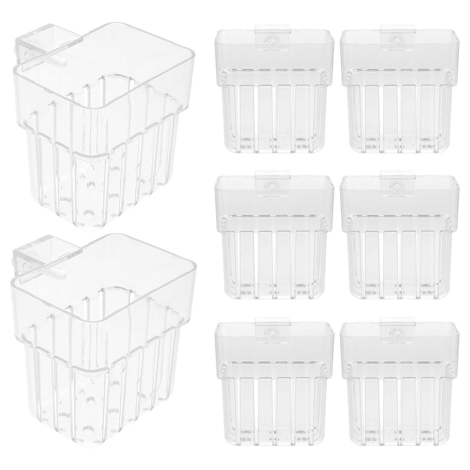 Aquarium Planted Set Up - 8Pcs Aquarium Planter Cups: Clear Acrylic
