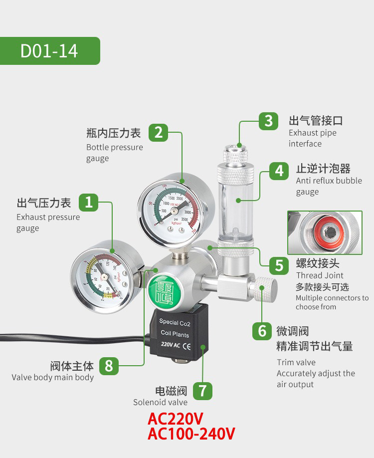 DIY Aquarium CO2 Regulator Mag - Co2 Regulator Dual Stage のレビューと価格