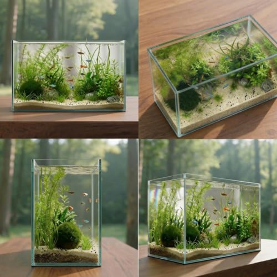 Glass Fish Tank Open-Back Lid  - Planted Aquarium For Betta のレビューと価格