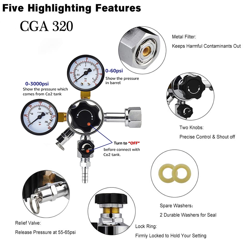 Homebrew Beer Gas Line Assembl - Co2 Regulator Dual Stage のレビューと価格