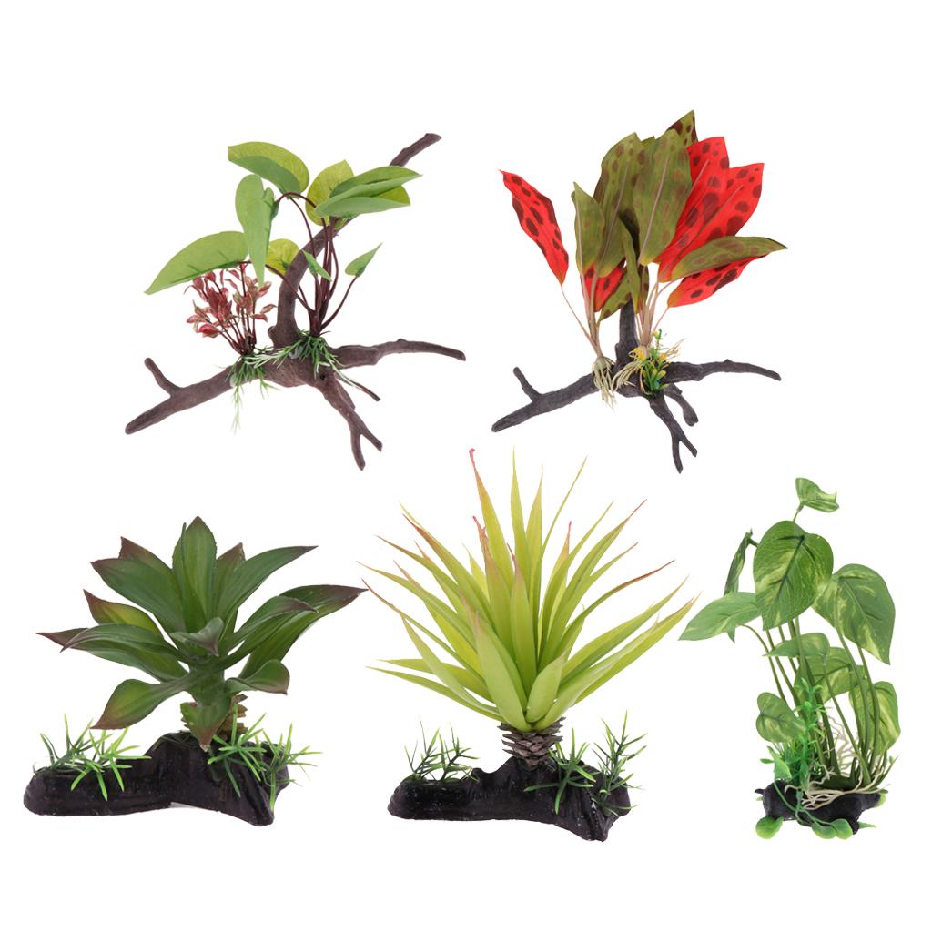 Reptile Terrarium Plant Artifi - Aquarium Plant Vine のレビューと価格