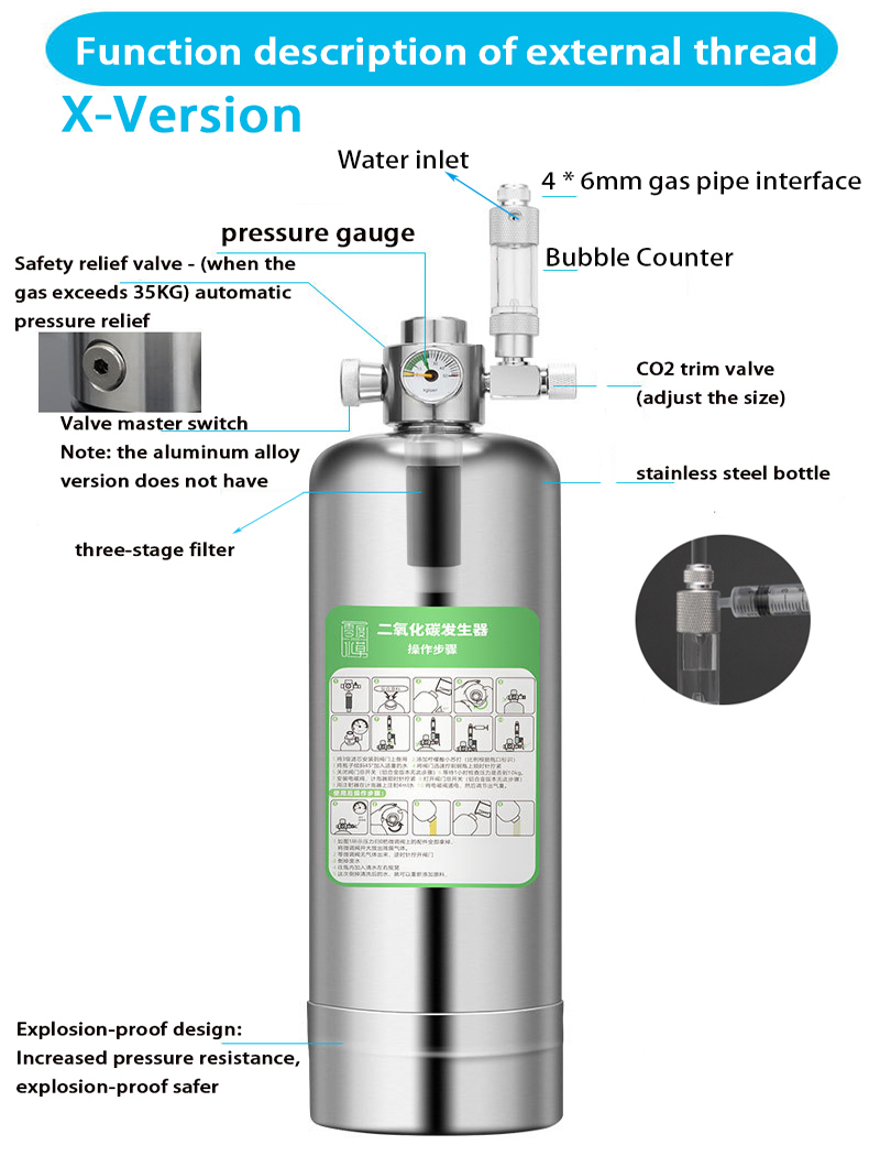 Fish tank DIY CO2 generator Aq - Co2 Regulator Dual Stage のレビューと価格