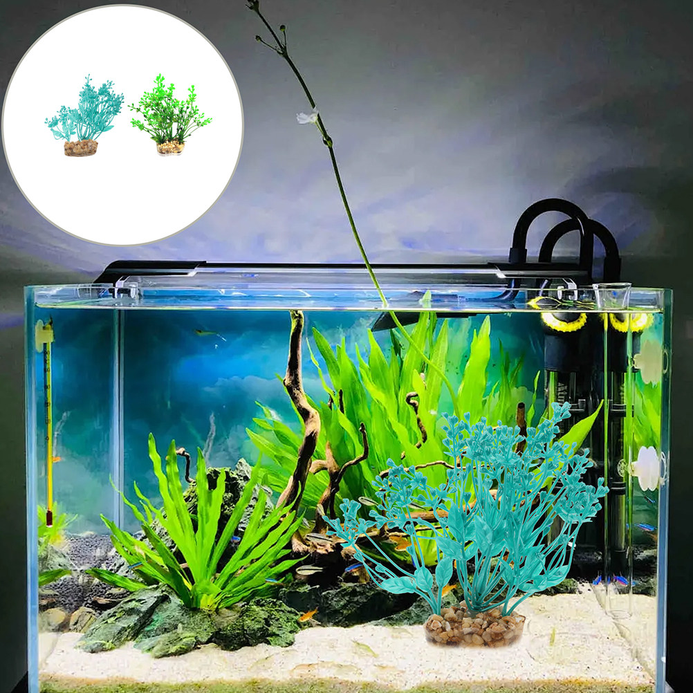 2Pcs Realistic Plastic Aquariu - Planted Aquarium For Betta のレビューと価格